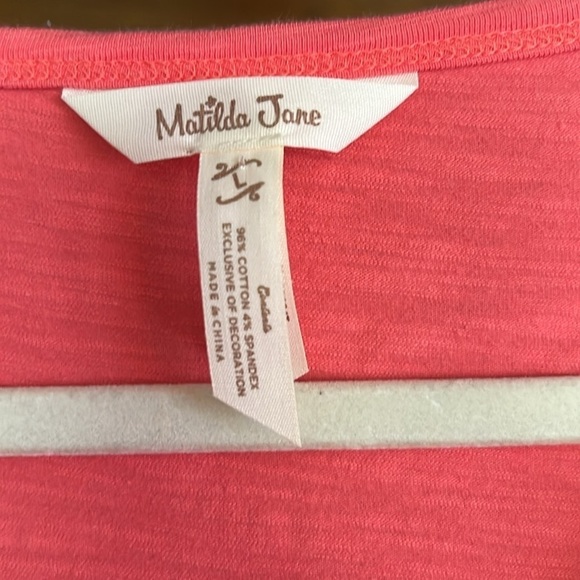 MATILDA JANE Bright Coral/White Eureka Springs Embroidered Detail Top,Sz XL,GUC. - Picture 3 of 8